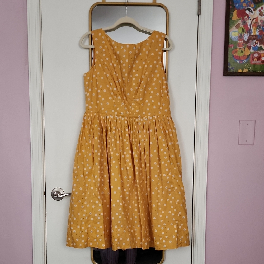 Emily And Fin Yellow White Floral Dot Dress